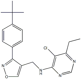 N-({3-[4-(tert-butyl)phenyl]-4-isoxazolyl}methyl)-5-chloro-6-ethyl-4-pyrimidinamine 结构式