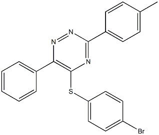 4-bromophenyl 3-(4-methylphenyl)-6-phenyl-1,2,4-triazin-5-yl sulfide 结构式