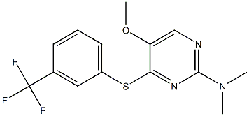 N-(5-methoxy-4-{[3-(trifluoromethyl)phenyl]sulfanyl}-2-pyrimidinyl)-N,N-dimethylamine 结构式