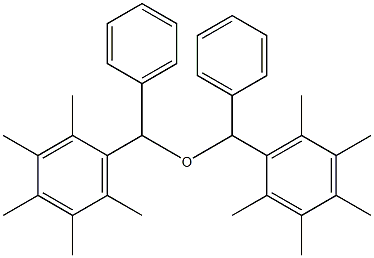 1,2,3,4,5-pentamethyl-6-[[(2,3,4,5,6-pentamethylphenyl)(phenyl)methoxy](phenyl)methyl]benzene 结构式