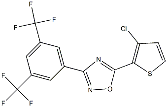 5-(3-chloro-2-thienyl)-3-[3,5-di(trifluoromethyl)phenyl]-1,2,4-oxadiazole 结构式