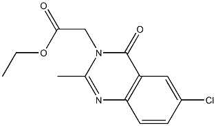 ethyl 2-[6-chloro-2-methyl-4-oxo-3(4H)-quinazolinyl]acetate 结构式