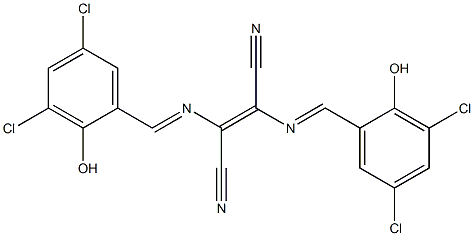 2,3-di[(3,5-dichloro-2-hydroxybenzylidene)amino]but-2-enedinitrile 结构式