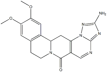 2-amino-11,12-dimethoxy-8,9,13b,14-tetrahydro-6H-[1,2,4]triazolo[5'',1'':2',3']pyrimido[4',5':4,5]pyrido[2,1-a]isoquinolin-6-one 结构式