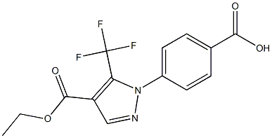 4-[4-(ethoxycarbonyl)-5-(trifluoromethyl)-1H-pyrazol-1-yl]benzoic acid 结构式