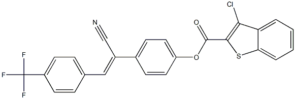 4-{1-cyano-2-[4-(trifluoromethyl)phenyl]vinyl}phenyl 3-chlorobenzo[b]thiophene-2-carboxylate 结构式