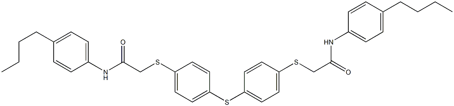 2-({4-[(4-{[2-(4-butylanilino)-2-oxoethyl]sulfanyl}phenyl)sulfanyl]phenyl}sulfanyl)-N-(4-butylphenyl)acetamide 结构式