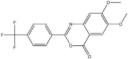 6,7-dimethoxy-2-[4-(trifluoromethyl)phenyl]-4H-3,1-benzoxazin-4-one 结构式