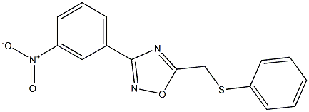 3-(3-nitrophenyl)-5-[(phenylthio)methyl]-1,2,4-oxadiazole 结构式