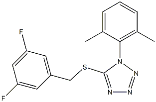 5-[(3,5-difluorobenzyl)thio]-1-(2,6-dimethylphenyl)-1H-1,2,3,4-tetraazole 结构式