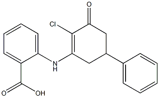 2-[(2-chloro-3-oxo-5-phenyl-1-cyclohexenyl)amino]benzenecarboxylic acid 结构式