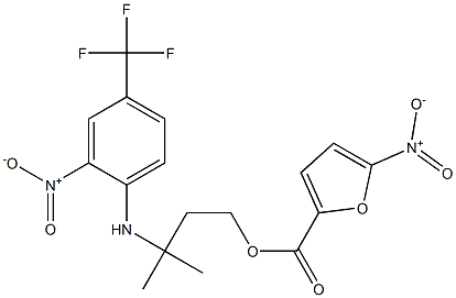 3-methyl-3-[2-nitro-4-(trifluoromethyl)anilino]butyl 5-nitro-2-furoate 结构式