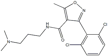 N4-[3-(dimethylamino)propyl]-3-(2,6-dichlorophenyl)-5-methylisoxazole-4-carboxamide 结构式