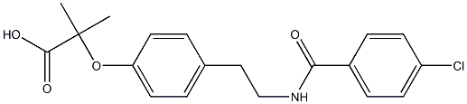 2-(4-{2-[(4-chlorobenzoyl)amino]ethyl}phenoxy)-2-methylpropanoic acid 结构式