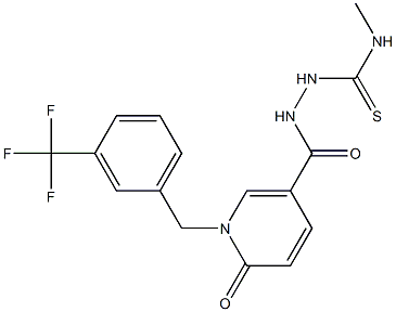 N-methyl-2-({6-oxo-1-[3-(trifluoromethyl)benzyl]-1,6-dihydro-3-pyridinyl}carbonyl)-1-hydrazinecarbothioamide 结构式