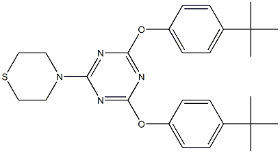 4-{4,6-di[4-(tert-butyl)phenoxy]-1,3,5-triazin-2-yl}thiomorpholine 结构式