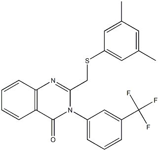 2-{[(3,5-dimethylphenyl)sulfanyl]methyl}-3-[3-(trifluoromethyl)phenyl]-4(3H)-quinazolinone 结构式