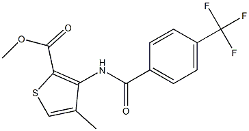 methyl 4-methyl-3-{[4-(trifluoromethyl)benzoyl]amino}thiophene-2-carboxylate 结构式