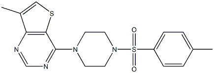 7-methyl-4-{4-[(4-methylphenyl)sulfonyl]piperazino}thieno[3,2-d]pyrimidine 结构式