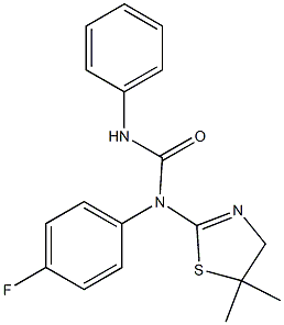N-(5,5-dimethyl-4,5-dihydro-1,3-thiazol-2-yl)-N-(4-fluorophenyl)-N'-phenylurea 结构式