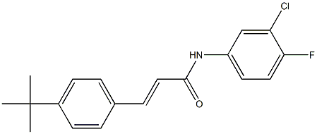 (E)-3-[4-(tert-butyl)phenyl]-N-(3-chloro-4-fluorophenyl)-2-propenamide 结构式