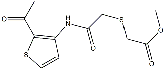 methyl 2-({2-[(2-acetyl-3-thienyl)amino]-2-oxoethyl}thio)acetate 结构式