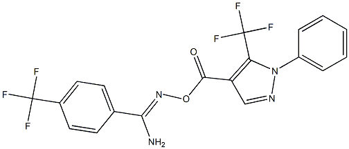 O1-{[1-phenyl-5-(trifluoromethyl)-1H-pyrazol-4-yl]carbonyl}-4-(trifluoromethyl)benzene-1-carbohydroximamide 结构式