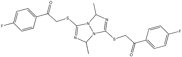1-(4-fluorophenyl)-2-[(6-{[2-(4-fluorophenyl)-2-oxoethyl]thio}-1,4-dimethyl-1H,4H-2,3a,5,6a-tetraazapentalen-3-yl)thio]ethan-1-one 结构式