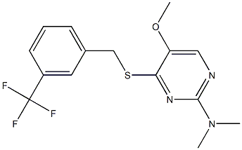 N-(5-methoxy-4-{[3-(trifluoromethyl)benzyl]sulfanyl}-2-pyrimidinyl)-N,N-dimethylamine 结构式