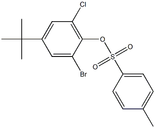 2-bromo-4-(tert-butyl)-6-chlorophenyl 4-methylbenzene-1-sulfonate 结构式