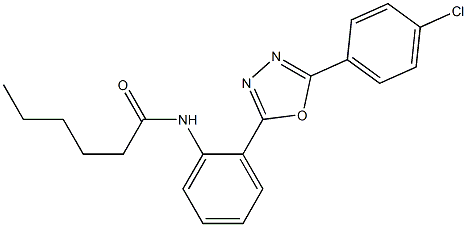 N1-{2-[5-(4-chlorophenyl)-1,3,4-oxadiazol-2-yl]phenyl}hexanamide 结构式