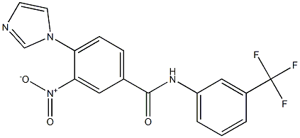 4-(1H-imidazol-1-yl)-3-nitro-N-[3-(trifluoromethyl)phenyl]benzenecarboxamide 结构式