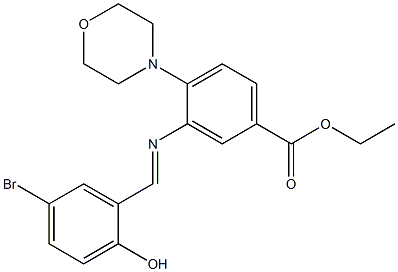 ethyl 3-[(5-bromo-2-hydroxybenzylidene)amino]-4-morpholinobenzoate 结构式