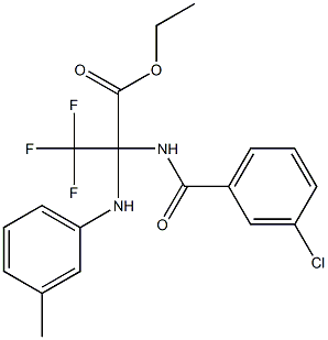 ethyl 2-[(3-chlorobenzoyl)amino]-3,3,3-trifluoro-2-(3-toluidino)propanoate 结构式