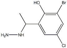 1-(1-(3-bromo-5-chloro-2-hydroxyphenyl)ethyl)hydrazine 结构式