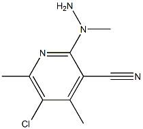 2-(1-methylhydrazinyl)-5-chloro-4,6-dimethylpyridine-3-carbonitrile 结构式