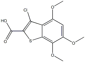 3-chloro-4,6,7-trimethoxybenzo[b]thiophene-2-carboxylic acid 结构式