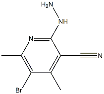 5-bromo-2-hydrazinyl-4,6-dimethylpyridine-3-carbonitrile 结构式