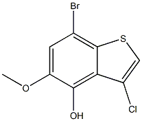 7-bromo-3-chloro-5-methoxybenzo[b]thiophen-4-ol 结构式