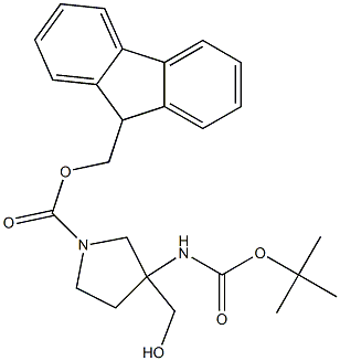1-FMOC-3-BOC氨基-3羟甲基吡咯烷 结构式