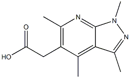 (1,3,4,6-tetramethyl-1H-pyrazolo[3,4-b]pyridin-5-yl)acetic acid 结构式