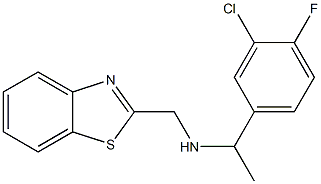 (1,3-benzothiazol-2-ylmethyl)[1-(3-chloro-4-fluorophenyl)ethyl]amine 结构式