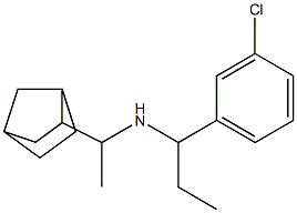 (1-{bicyclo[2.2.1]heptan-2-yl}ethyl)[1-(3-chlorophenyl)propyl]amine 结构式