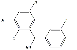 (3-bromo-5-chloro-2-methoxyphenyl)(3-methoxyphenyl)methanamine 结构式