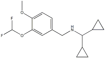 (dicyclopropylmethyl)({[3-(difluoromethoxy)-4-methoxyphenyl]methyl})amine 结构式