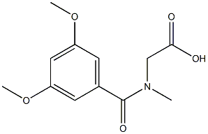[(3,5-dimethoxybenzoyl)(methyl)amino]acetic acid 结构式