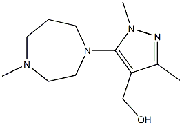 [1,3-dimethyl-5-(4-methyl-1,4-diazepan-1-yl)-1H-pyrazol-4-yl]methanol 结构式