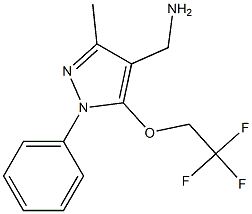 [3-methyl-1-phenyl-5-(2,2,2-trifluoroethoxy)-1H-pyrazol-4-yl]methanamine 结构式