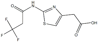 {2-[(3,3,3-trifluoropropanoyl)amino]-1,3-thiazol-4-yl}acetic acid 结构式