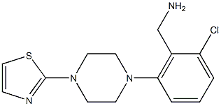 {2-chloro-6-[4-(1,3-thiazol-2-yl)piperazin-1-yl]phenyl}methanamine 结构式